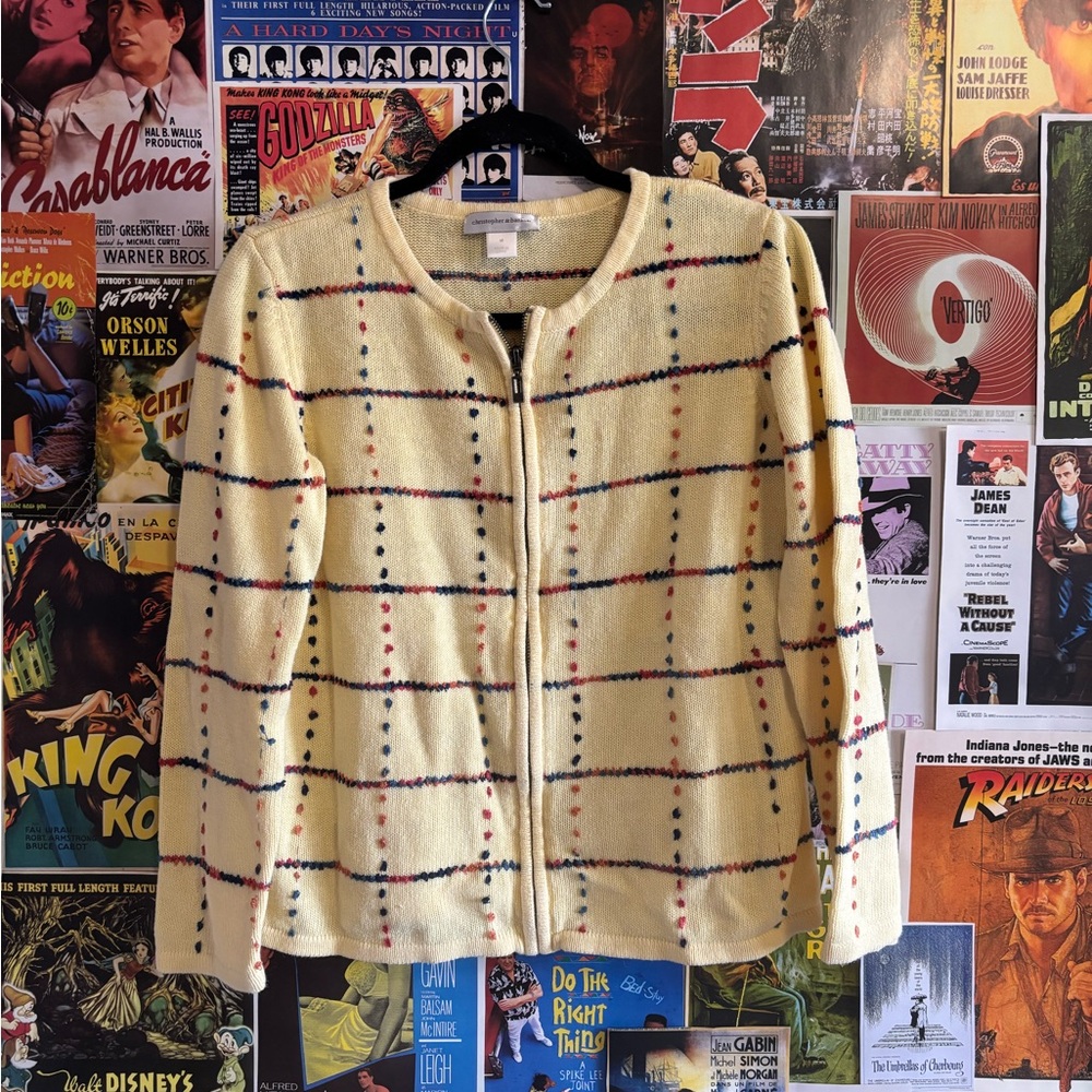 Christopher & Banks Yellow Plaid Cardigan